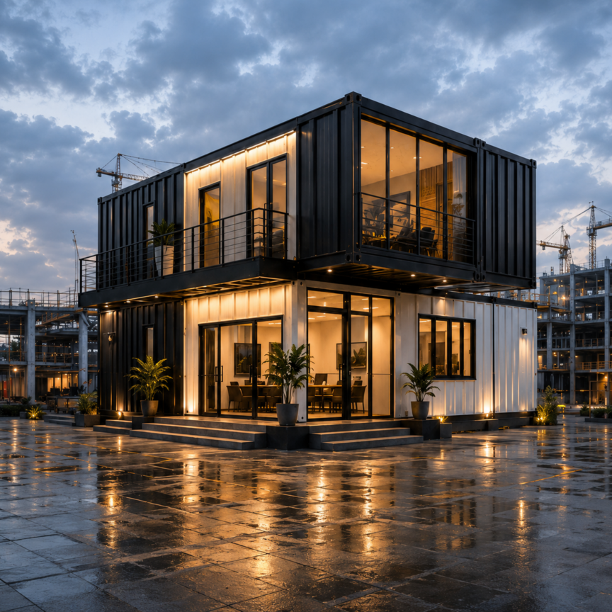 Modern Container House Clean Square